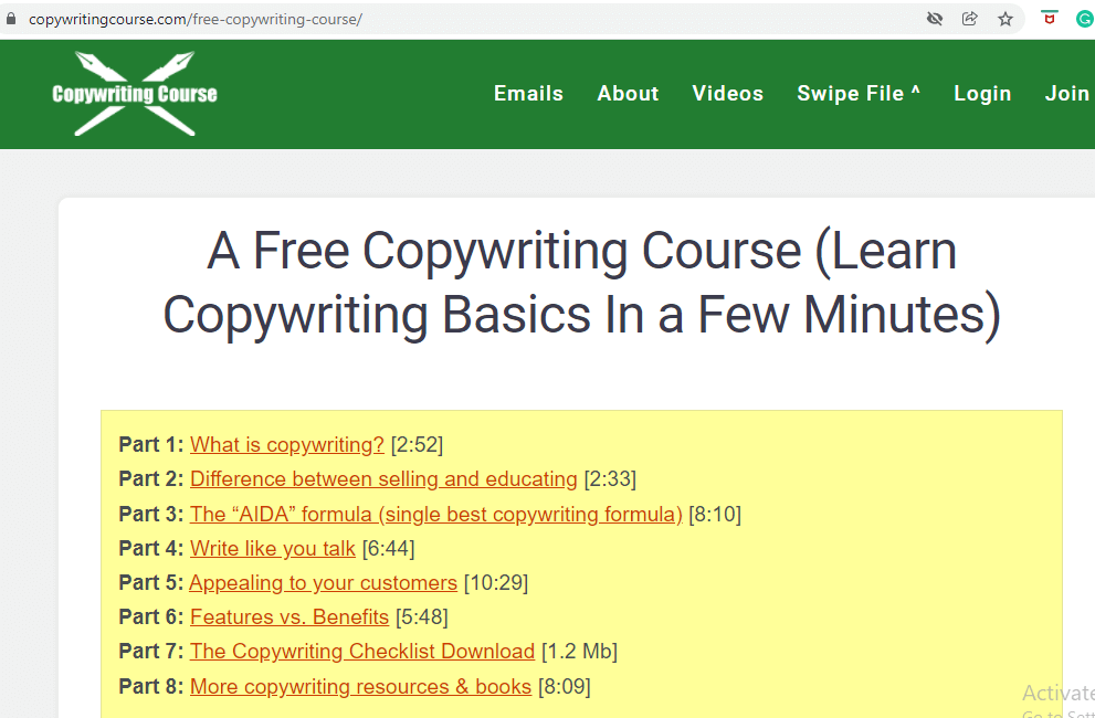What is Copywriting, Free copywriting course,